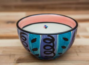 Vertical Stripey sugar bowl in Blue