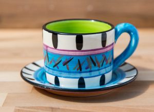 Splash small cup and saucer in Pale Blue