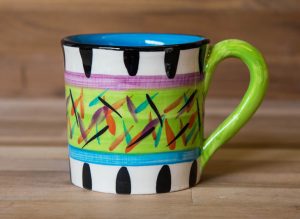 Splash wide mug in Lime Green