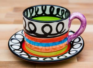 Hi-Life Gaudy small cup and saucer in Scribble