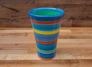 Horizontal Stripey small vase in Blue