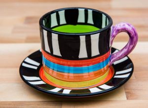 Hi-Life Gaudy small cup and saucer in Broad Stripe