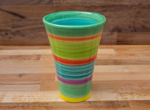 Horizontal Stripey small vase in Green