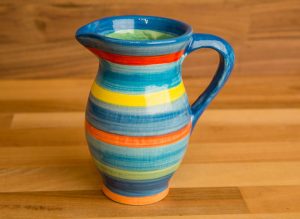 Horizontal Stripey creamer jug in Blue