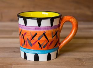 Splash wide mug in Orange