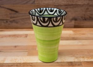 Aztec large vase in lime green