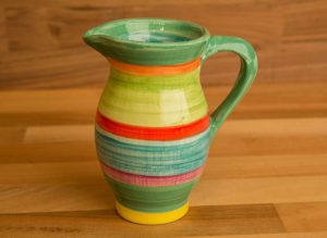 Horizontal Stripey creamer jug in Green