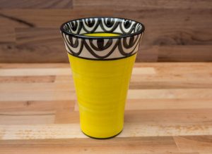 Aztec large vase in yellow