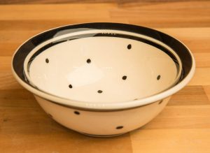 Black and White cereal bowl in Polka Dot