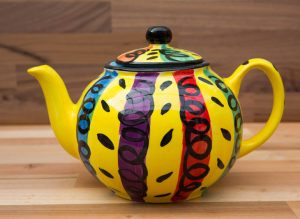 Vertical Stripey large Teapot in Multi
