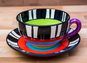 Hi-Life Gaudy cup and saucer in Broad Stripe