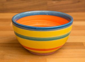 Horizontal Stripey sugar bowl in Yellow