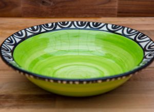 Aztec pasta bowl in lime green