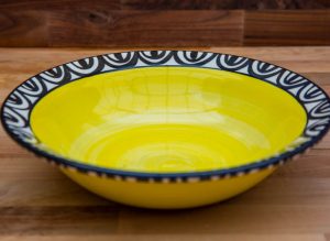 Aztec pasta bowl in yellow