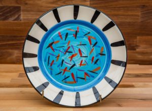 Splash 11″ dinner plate in pale blue