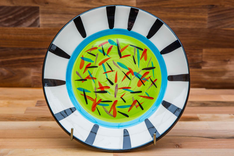 Lime green shop dinner plates