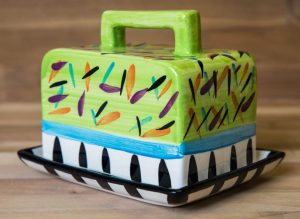 Splash butter dish in Lime Green