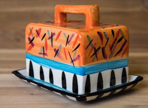 Splash butter dish in Orange