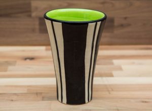 Black and White large vase in Broad Stripe