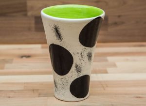 Black and White large vase in Spot