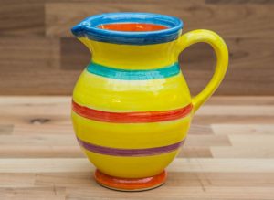 Horizontal Stripey small jug in Yellow