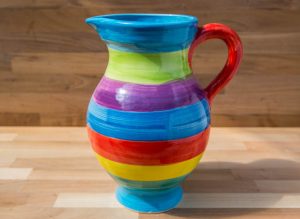 Horizontal Stripey small jug in Candy