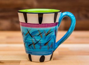 Splash large tapered mug in pale blue