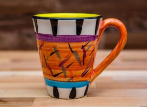 Splash large tapered mug in Orange