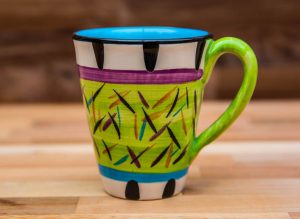 Splash large tapered mug in Lime Green