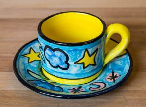 Fruity small cup and saucer in Baga