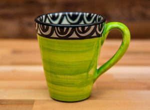 Aztec large tapered mug in lime green