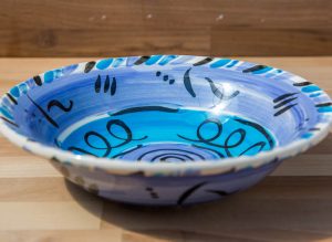 Abstract pasta bowl in blue
