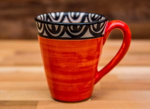 Aztec large tapered mug in red