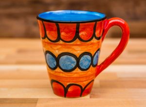Fruity large tapered mug in Red