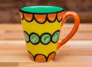 Fruity large tapered mug in orange
