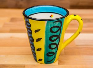 Vertical Stripey large tapered mug in Multi