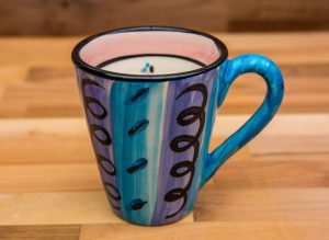 Vertical Stripey large tapered mug in Blue