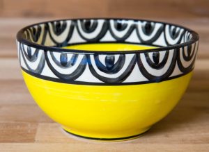 Aztec sugar bowl in yellow