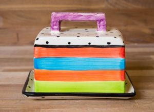 Hi-Life Gaudy butter dish in Polka Dot