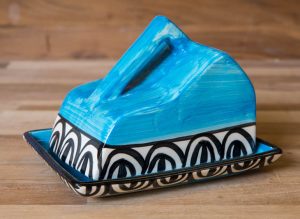 Aztec cheese dish in Bright Blue