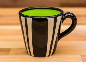 Black and White small tapered mug in Broad Stripe