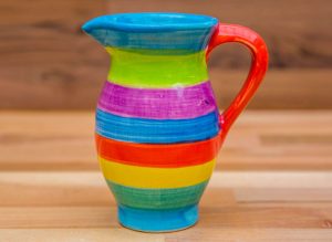 Horizontal Stripey creamer jug in candy
