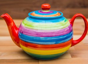 Horizontal Stripey medium teapot in candy