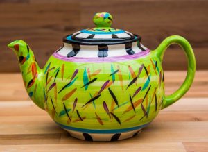 Splash medium teapot in Lime Green