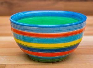 Horizontal Stripey sugar bowl in blue