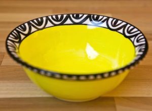 Aztec cereal bowl in yellow