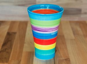 Horizontal Stripey small vase in Candy