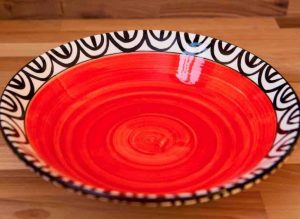 Aztec salad/fruit bowl in red