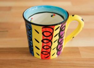 Vertical Stripey wide mug in Multi