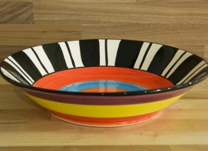 Hi-Life Gaudy fruit/salad bowl in broad stripe